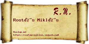 Rostás Miklós névjegykártya